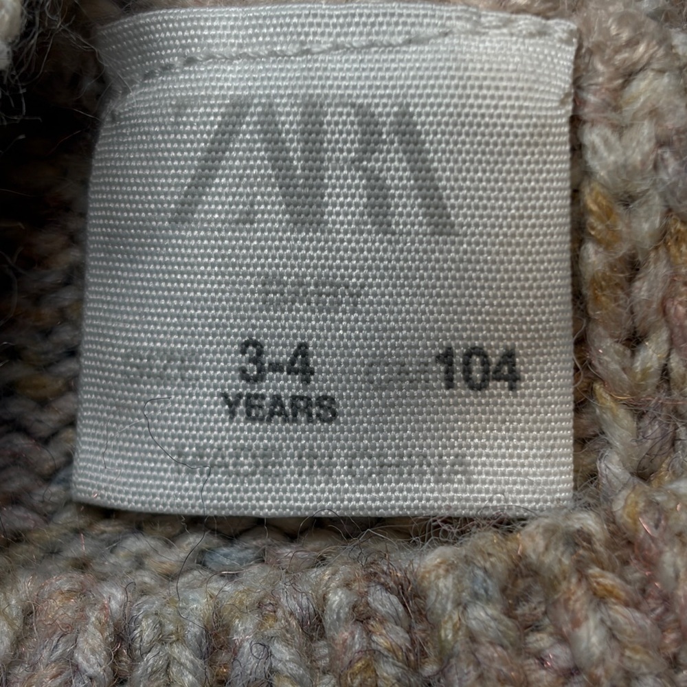 Zara Brown Sweater with “Let’s Dream” Moon Design. Size 3-4 Years - Picture 6 of 8